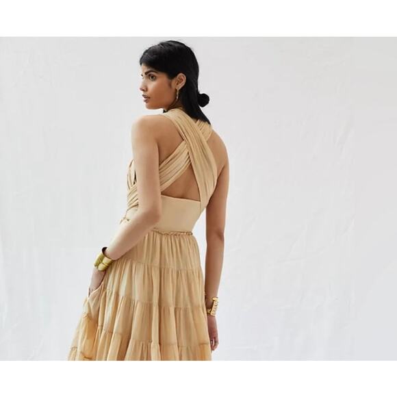 Erika Pena Selma Tan Wrap Mini Dress - Picture 6 of 7